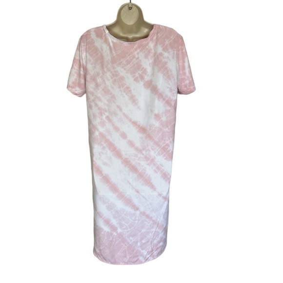 Cloth and Stone pink and white tie dye cover up/dress size L - Picture 3 of 7